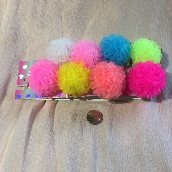 New Set of 8 “PomPom” Girls Hair Elastic Ties💓 - Picture 4 of 4